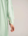 1 Piece Embroidered Raw Silk Kaftan