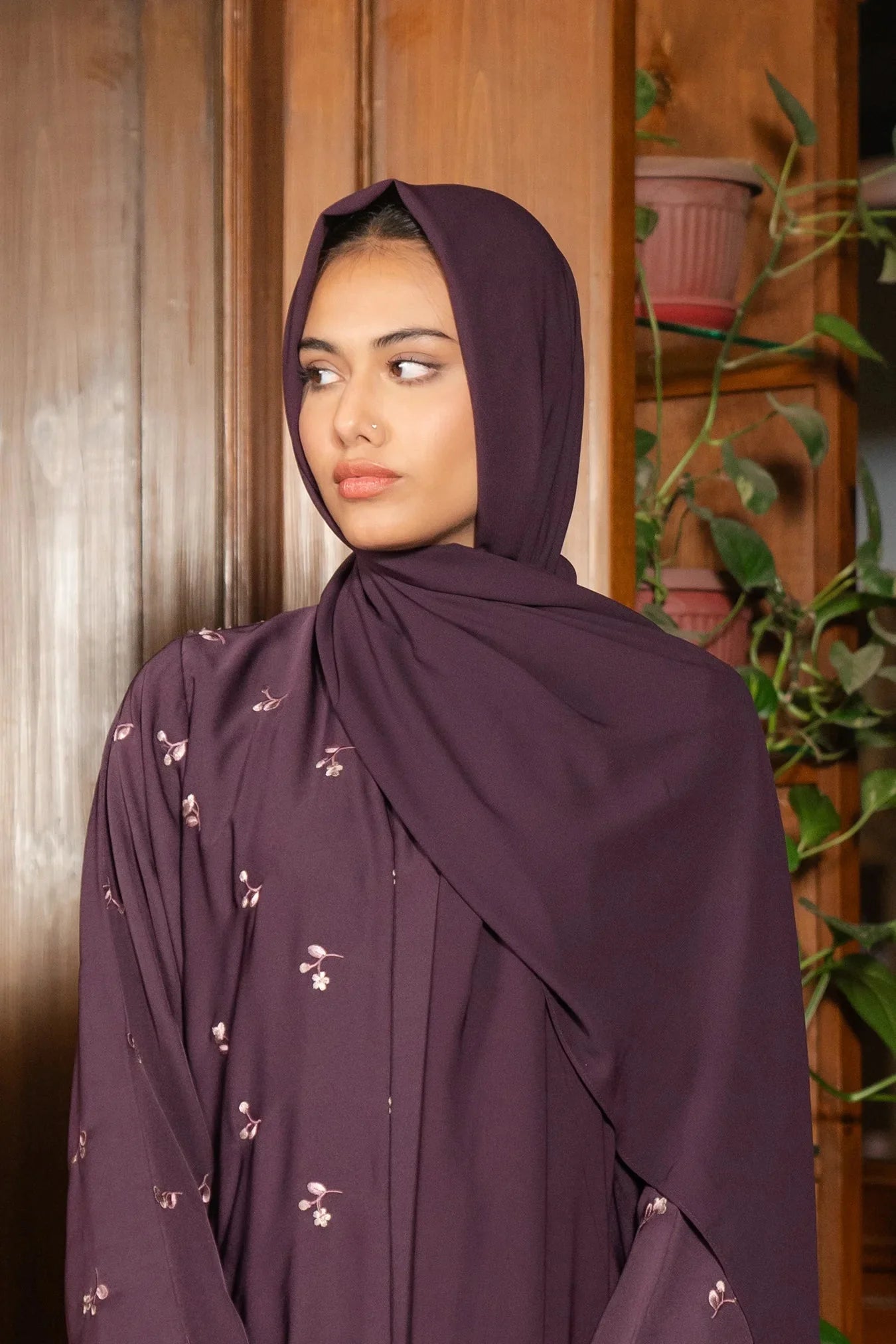Plum Abaya Scarf Modest Wear - 25