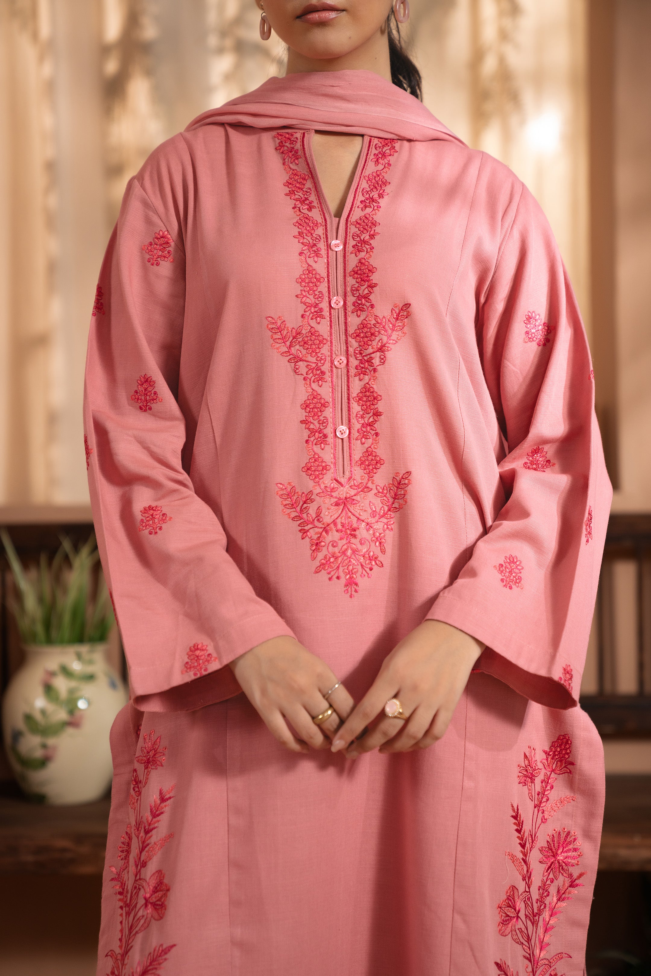 3 Piece Khaddar Suit Pret Winter-24