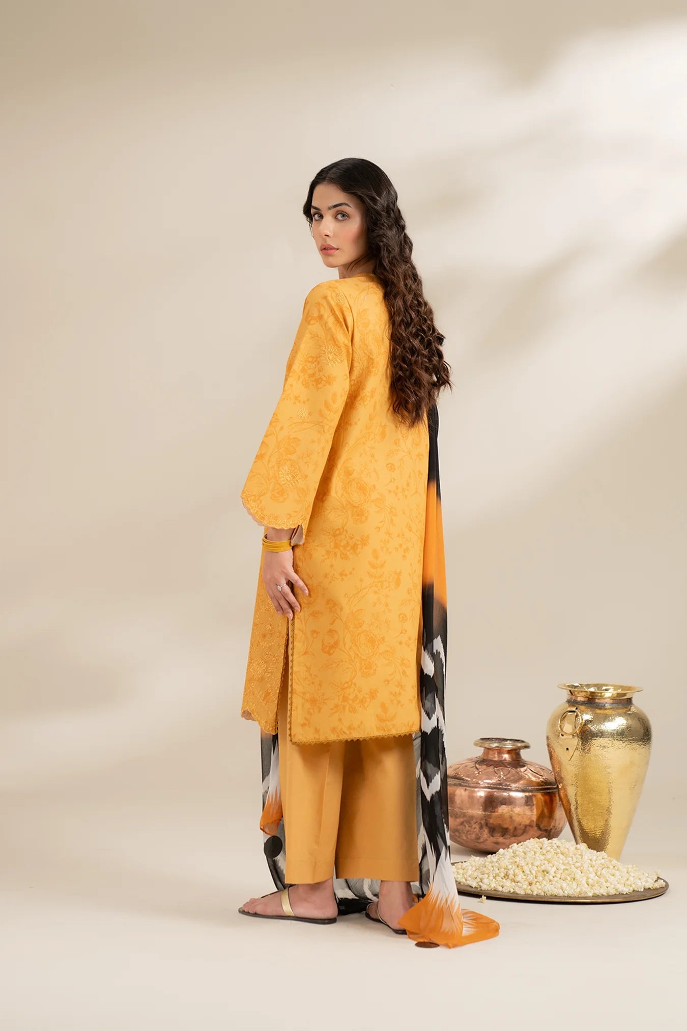 3 Piece Embroidered Lawn Suit Unstitched Summer - 25