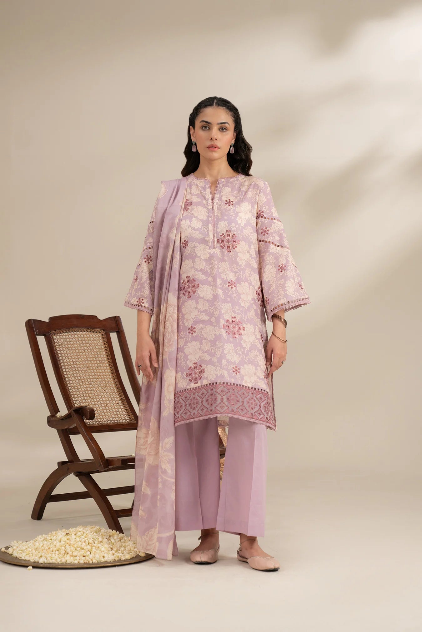 3 Piece Embroidered Lawn Suit Unstitched Summer - 25
