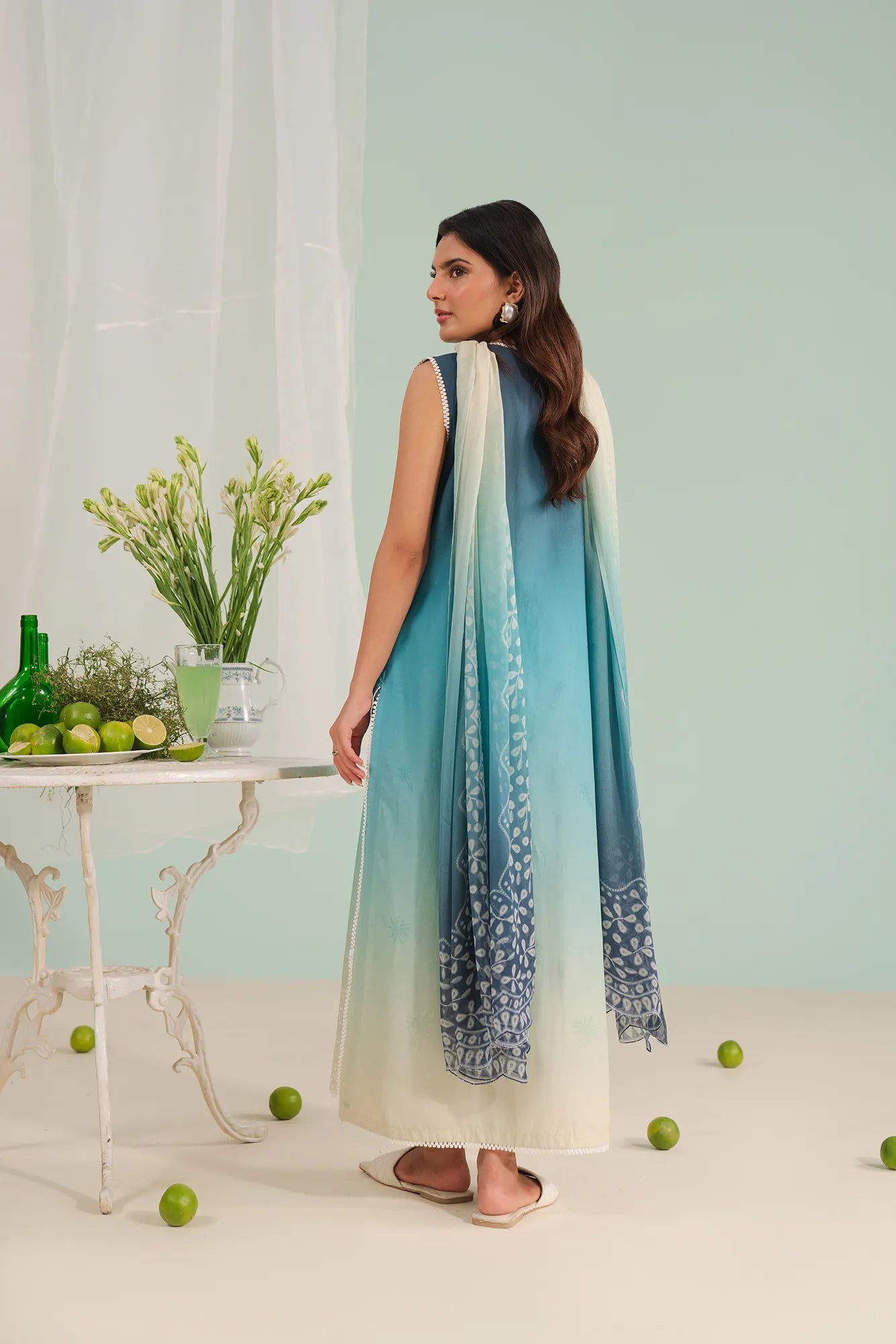 Unstitched embroidered lawn suit Pakistan