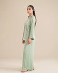 2 Piece Embroidered Linen Suit
