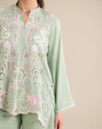 2 Piece Embroidered Linen Suit