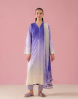 3 Piece Embroidered Lawn Suit (Tie and Dye Dress) Unstitched Summer - 25