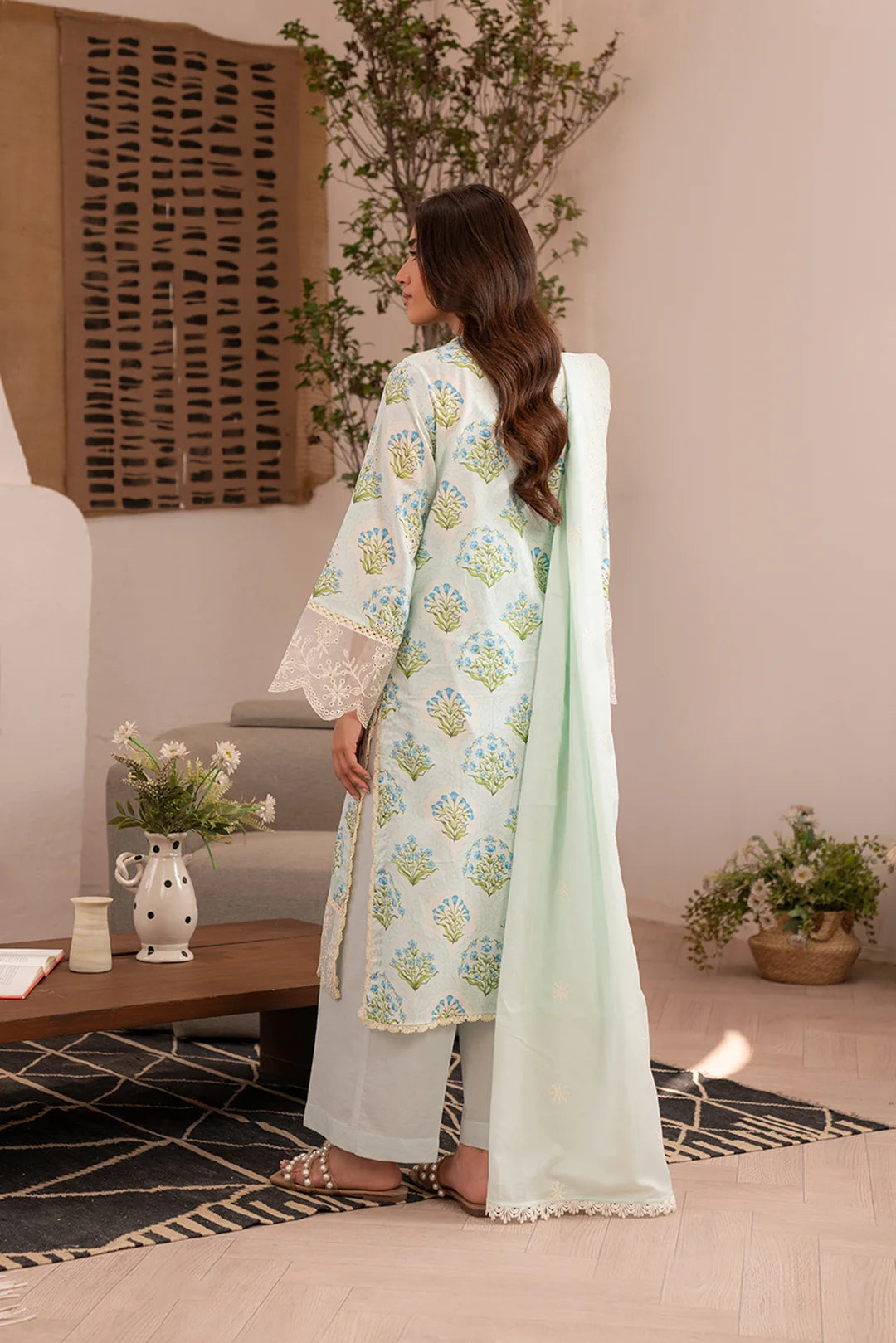 3 Piece Embroidered Lawn Suit Unstitched Summer - 25