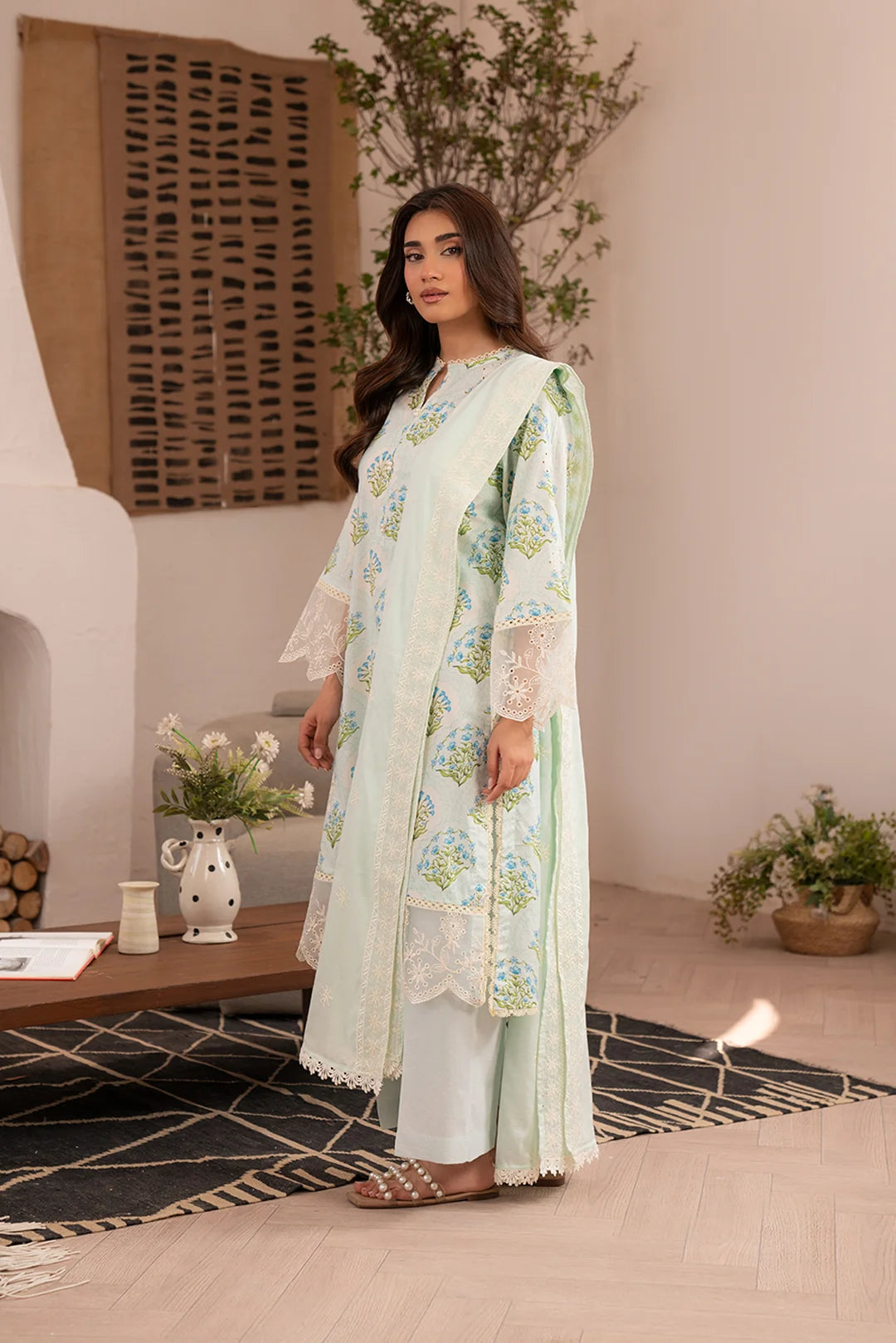 3 Piece Embroidered Lawn Suit Unstitched Summer - 25