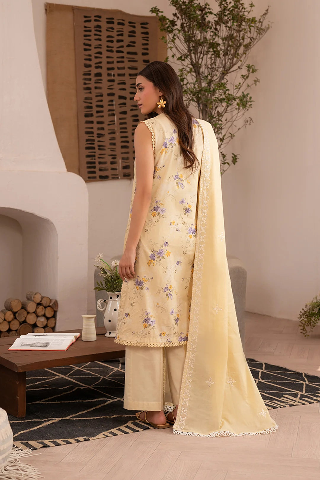3 Piece Embroidered Lawn Suit Unstitched Summer - 25