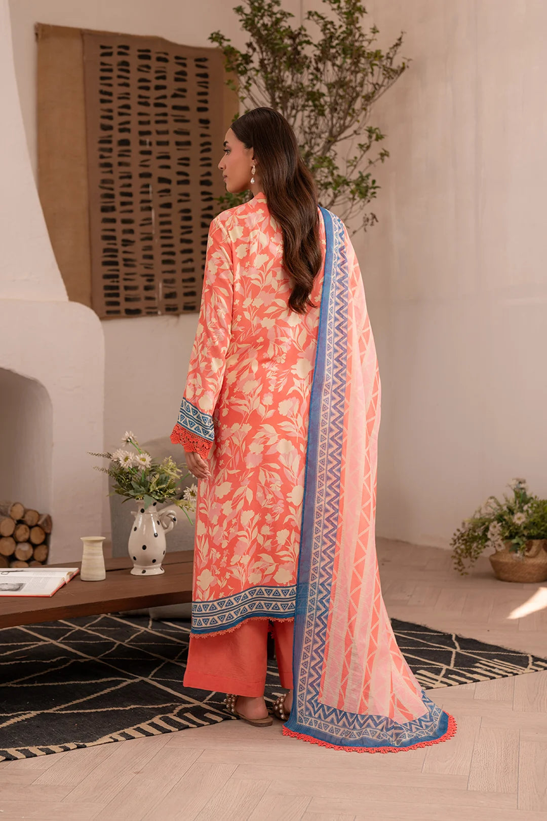 2 Piece Printed Linen Suit Unstitched SS - 25