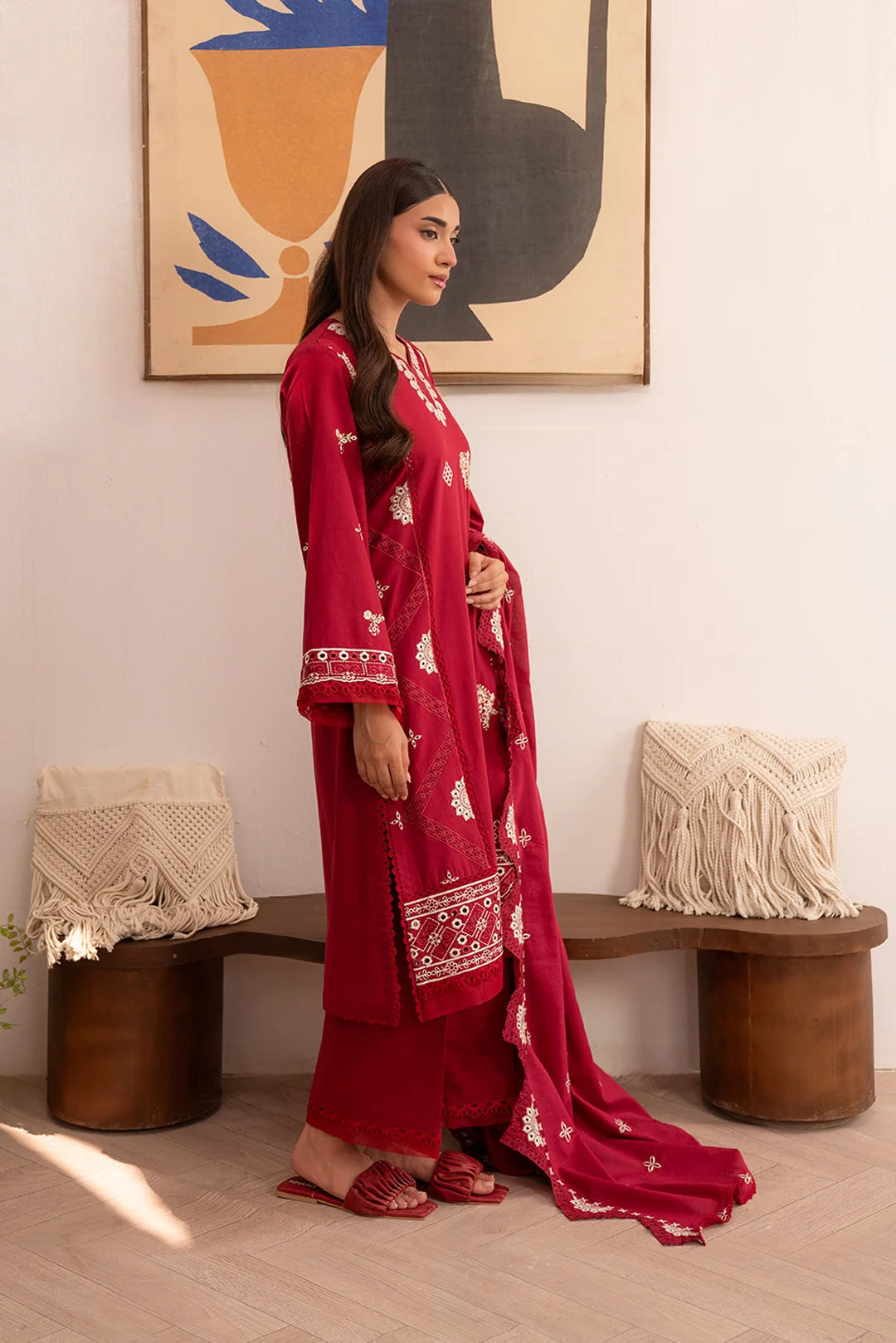 3 Piece Embroidered Lawn Suit Unstitched Summer - 25