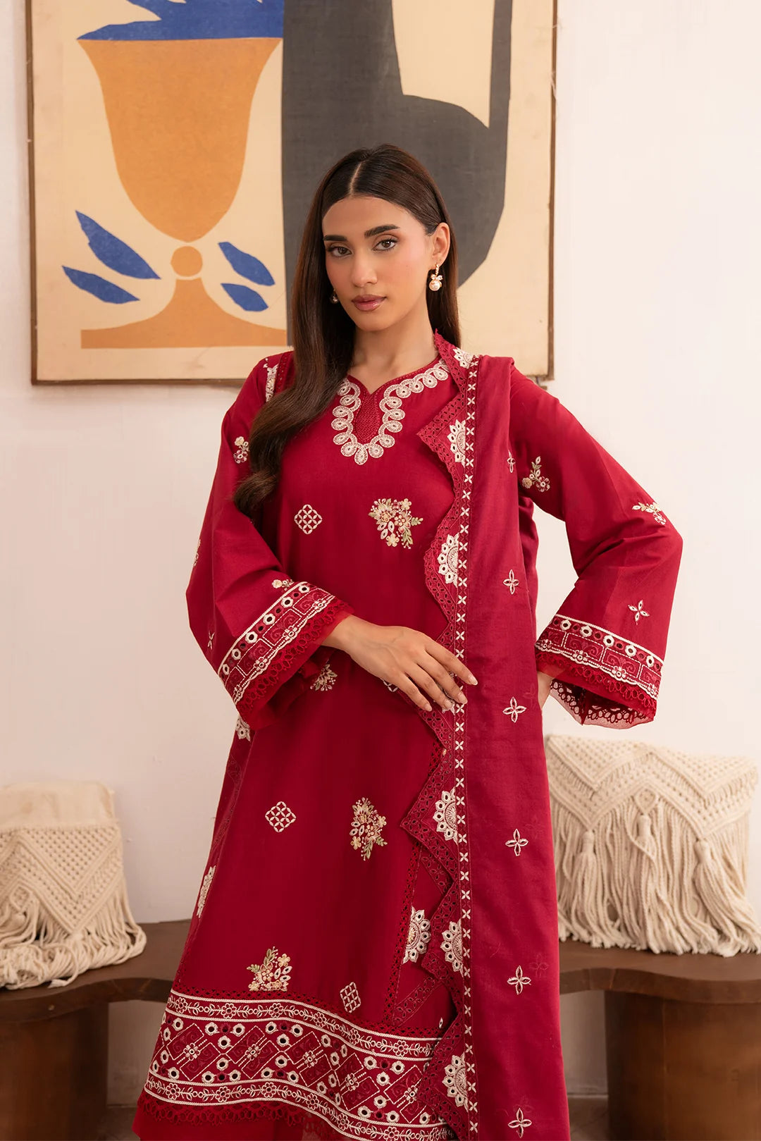 3 Piece Embroidered Lawn Suit Unstitched Summer - 25