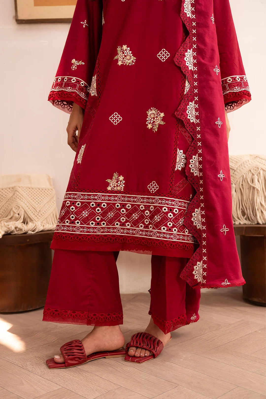 3 Piece Embroidered Lawn Suit Unstitched Summer - 25