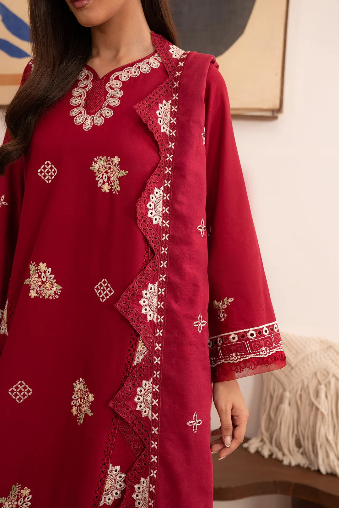 3 Piece Embroidered Lawn Suit Unstitched Summer - 25