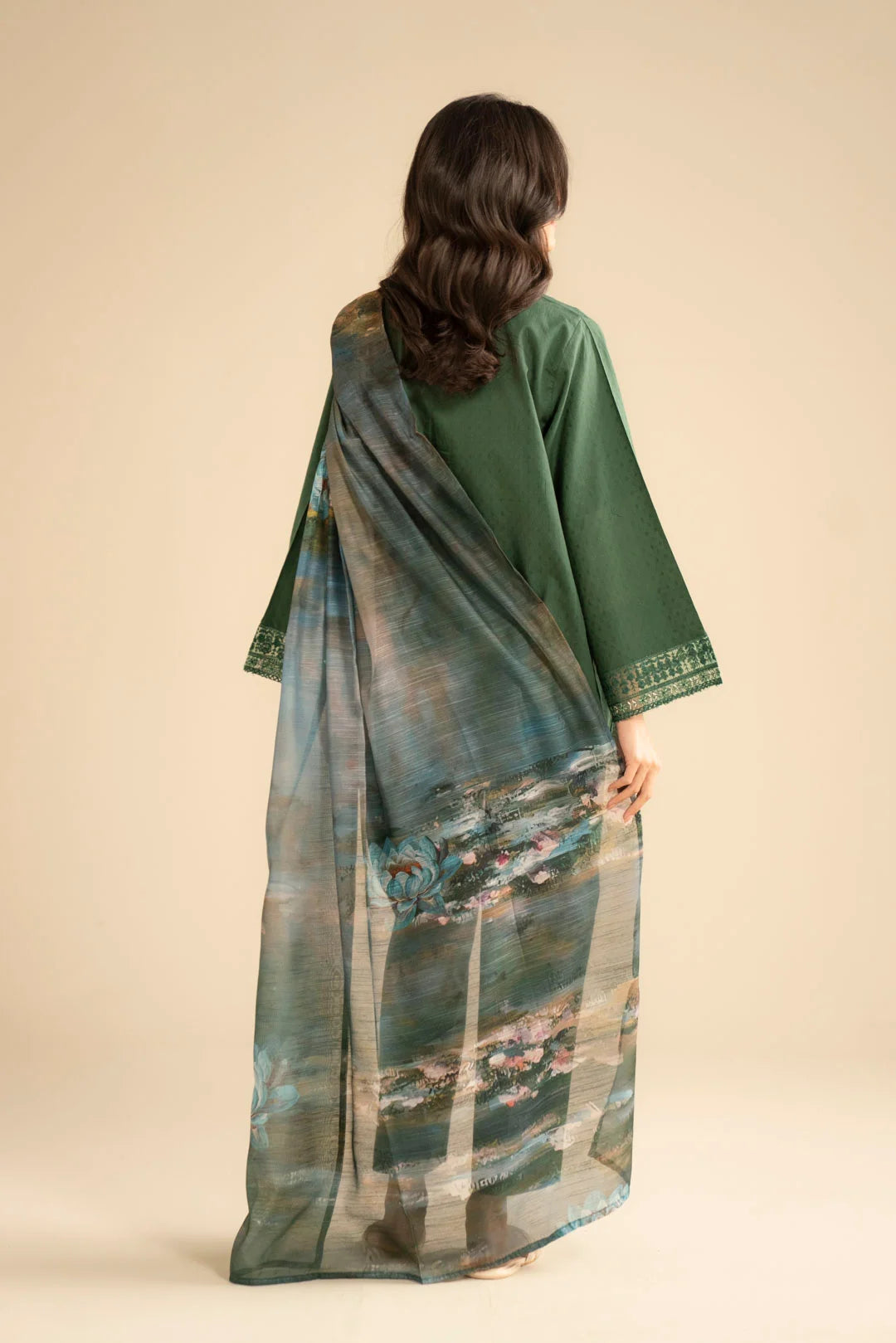 3 Piece Embroidered Dobby Suit