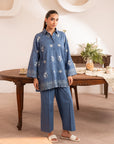 2 Piece Embroidered Jacquard Suit
