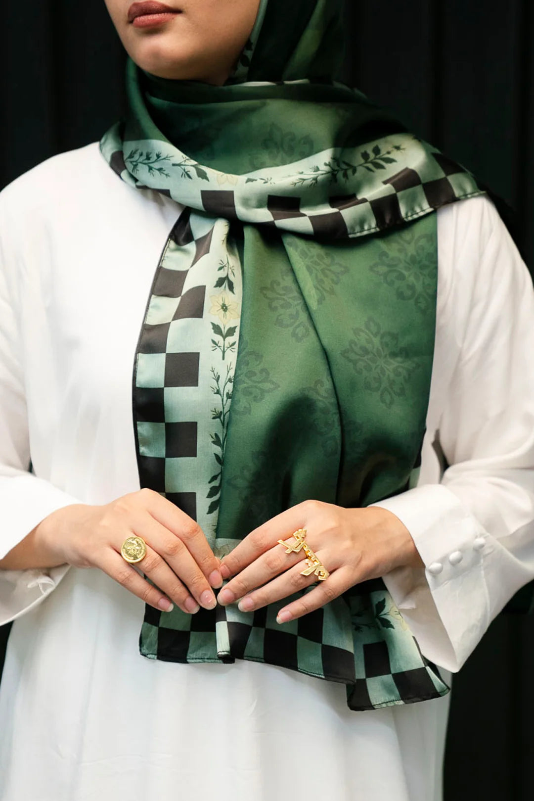Green Silk Scarf Pret SS - 26