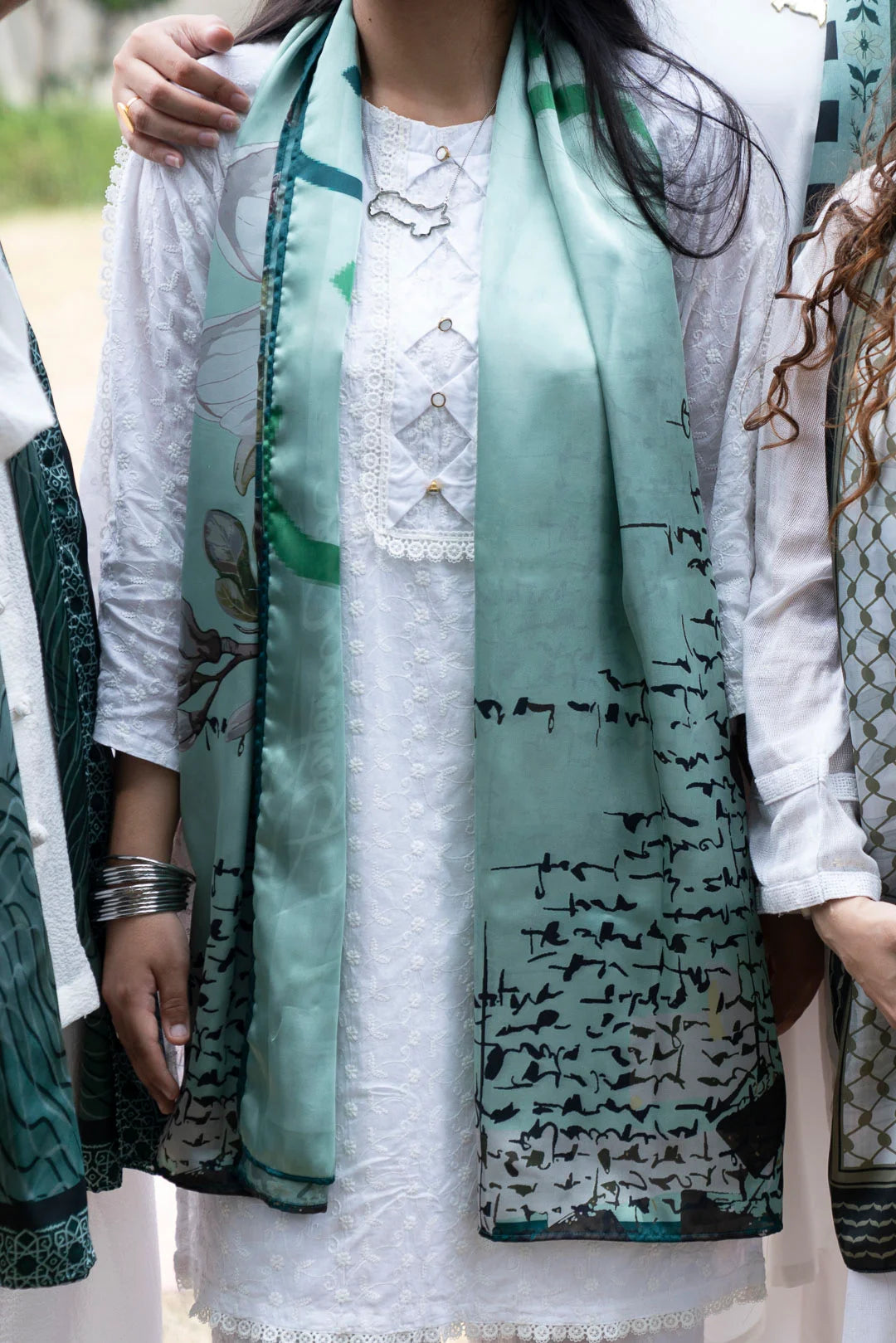 Green Silk Scarf Pret SS - 26
