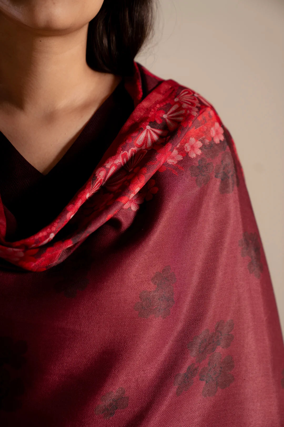 1 PIECE HERRINGBONE SHAWL Pret Fall - 25