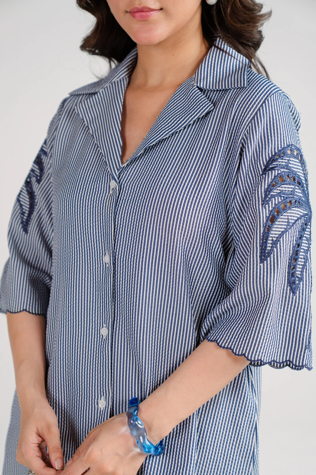 1 Piece Striped Button Down Shirt Pret SS - 26