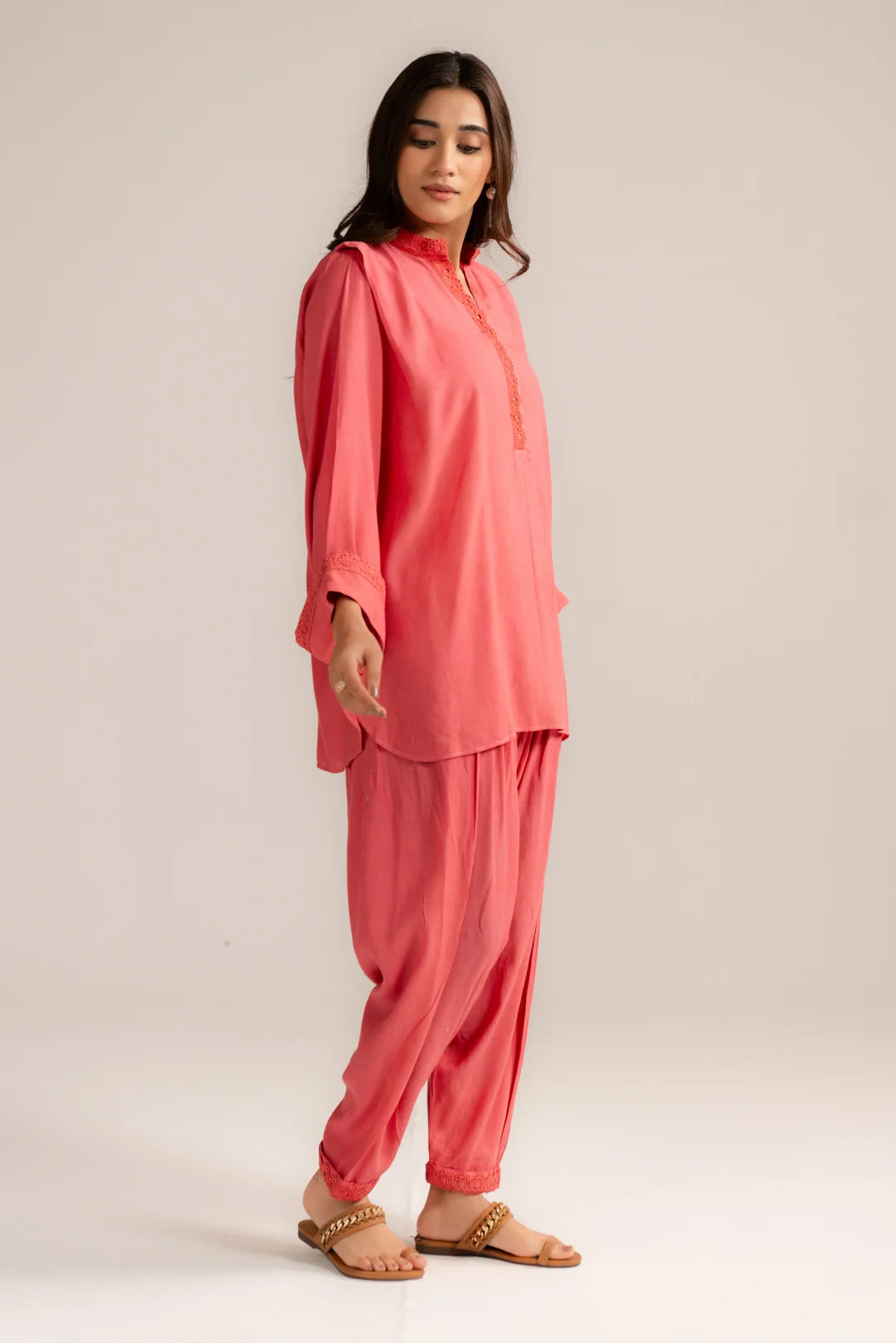 2 Piece Solid Embroidered Suit Pret SS - 26