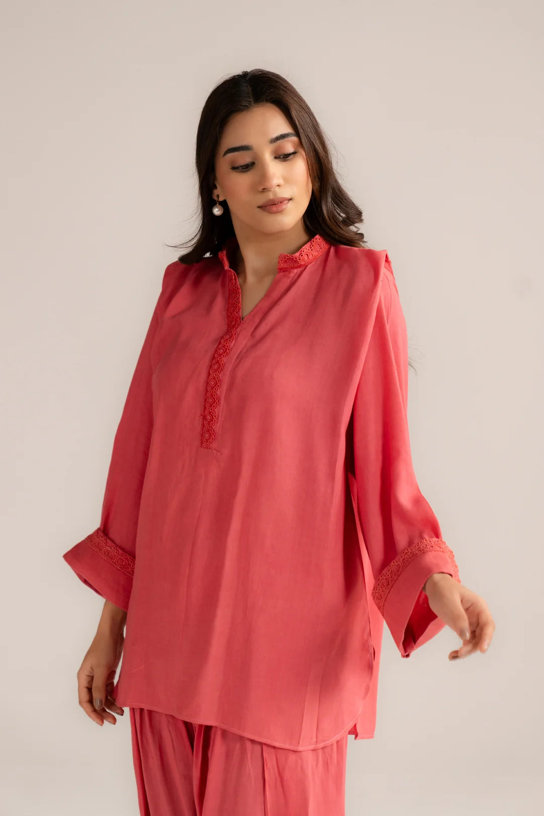 2 Piece Solid Embroidered Suit Pret SS - 26