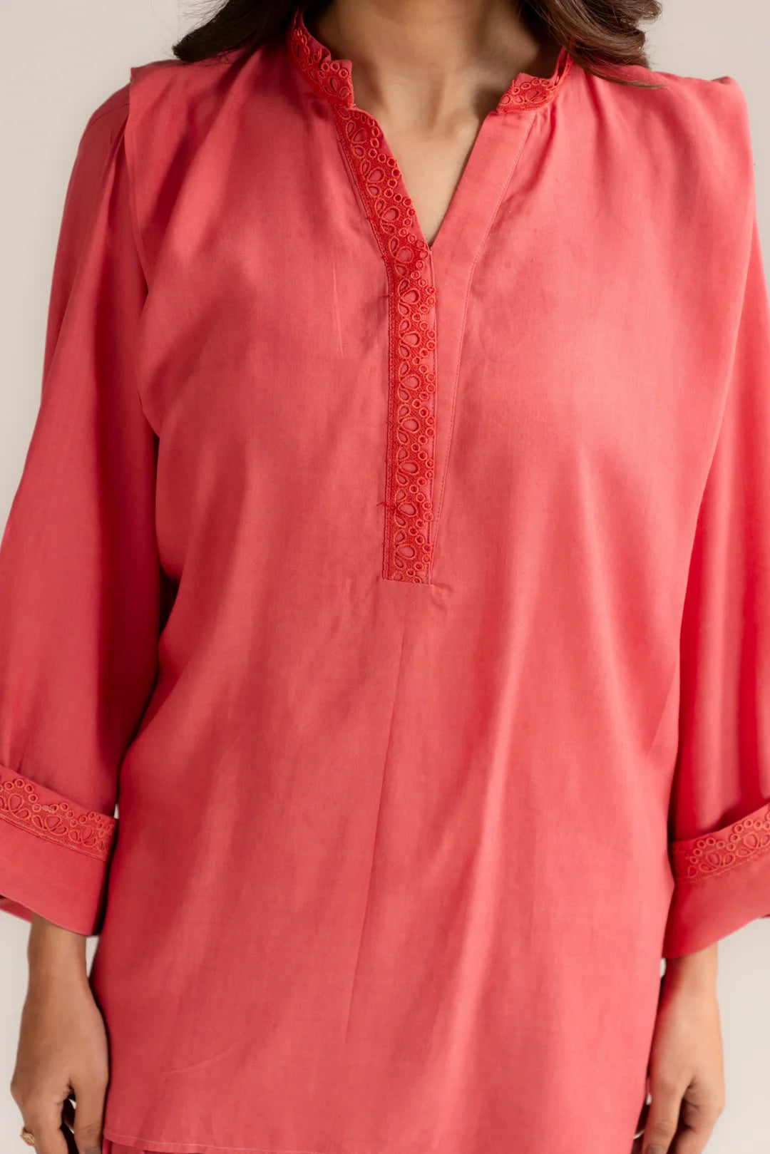 2 Piece Solid Embroidered Suit Pret SS - 26