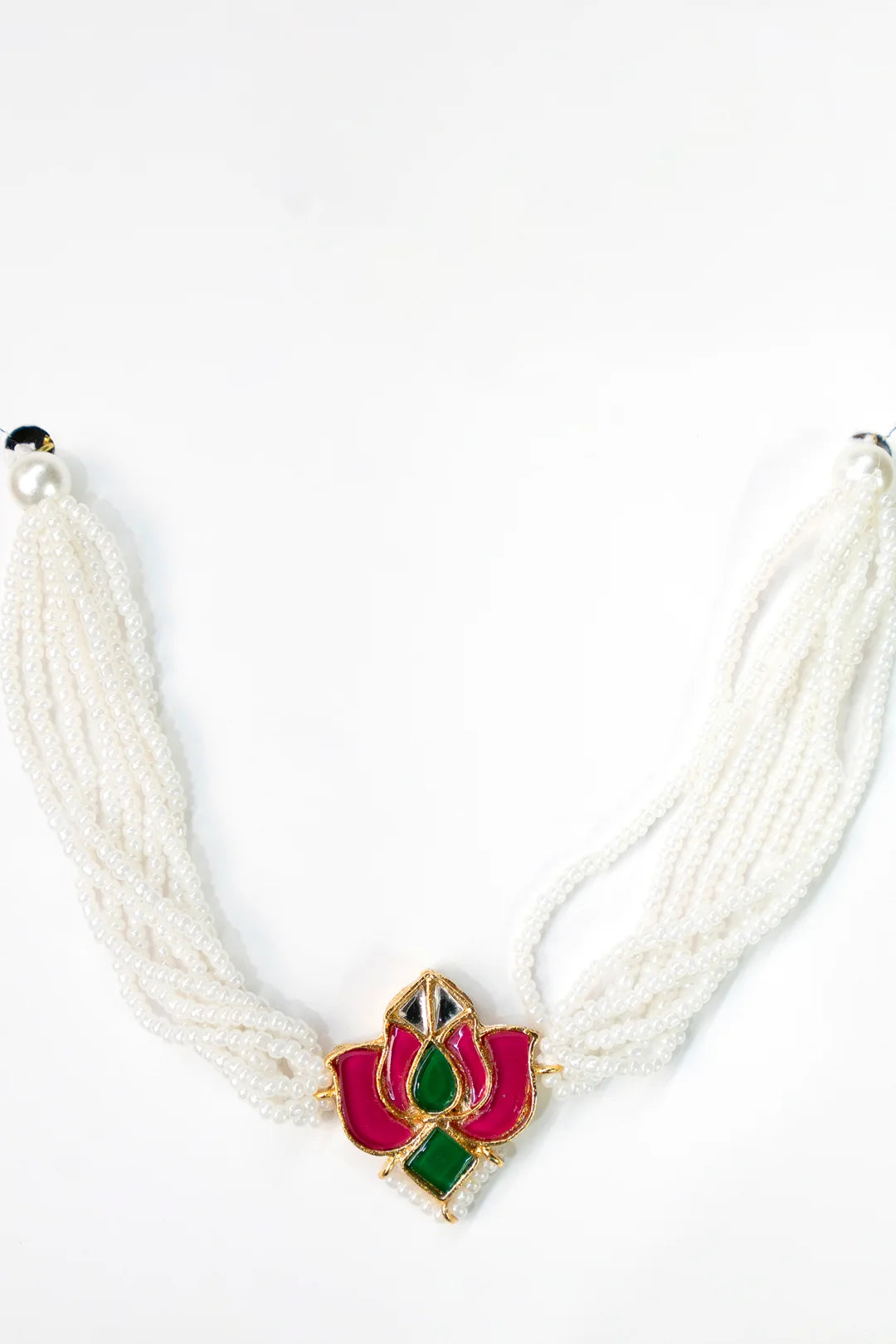 Lotus Shape Kundan Floral Necklace Accessories