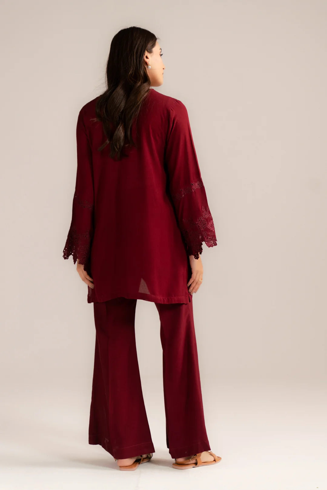 2 Piece Embroidered Linen Suit