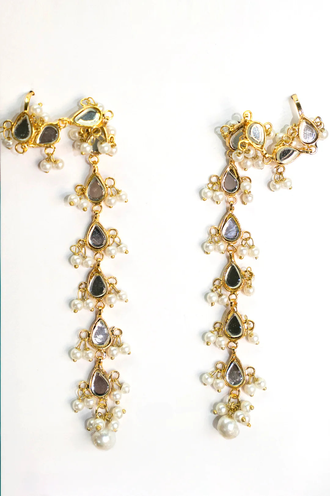 Long Indian Style Kundan Jhumkay Accessories