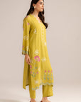 2 Piece Embroidered Linen Suit