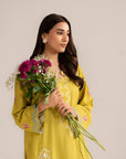 2 Piece Embroidered Linen Suit