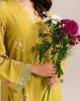 2 Piece Embroidered Linen Suit
