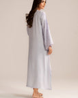 1 Piece Embroidered Raw Silk Kaftan