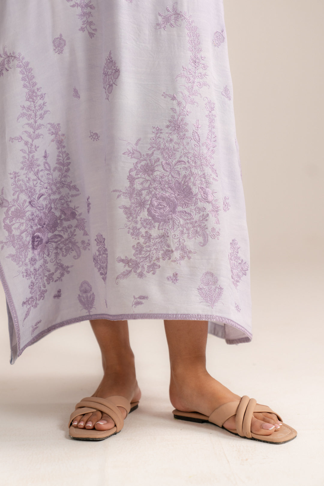 1 Piece Embroidered Raw Silk Kaftan Pret SS - 26