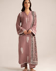 3 Piece Embroidered Linen Suit