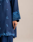 2 Piece Embroidered Raw Silk Suit