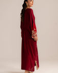 1 Piece Embroidered Raw Silk Kaftan Pret SS - 26