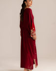 1 Piece Embroidered Raw Silk Kaftan
