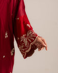 1 Piece Embroidered Raw Silk Kaftan