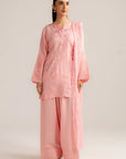 3 Piece Embroidered Raw Silk Suit