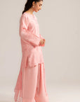 3 Piece Embroidered Raw Silk Suit