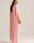 3 Piece Embroidered Raw Silk Suit