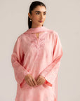 3 Piece Embroidered Raw Silk Suit