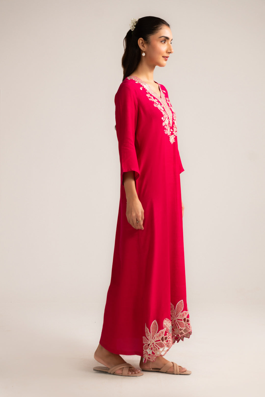 1 Piece Raw Silk Kaftan Pret SS - 26
