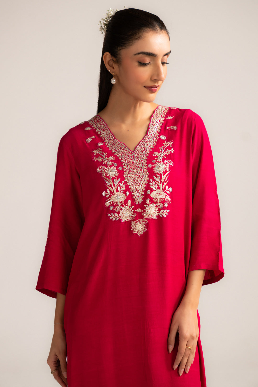 1 Piece Raw Silk Kaftan Pret SS - 26
