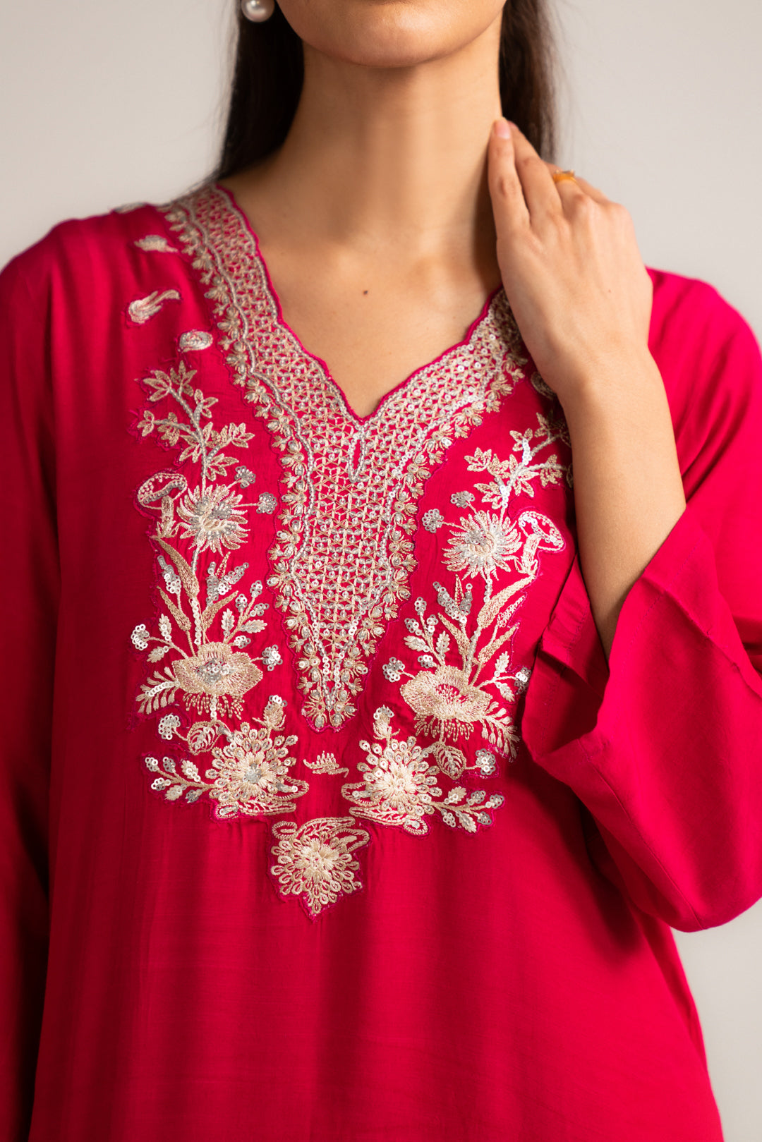 1 Piece Raw Silk Kaftan Pret SS - 26