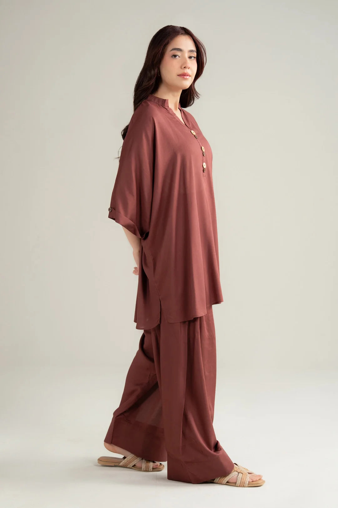 2 PIece Linen Solid Suit Pret SS - 26