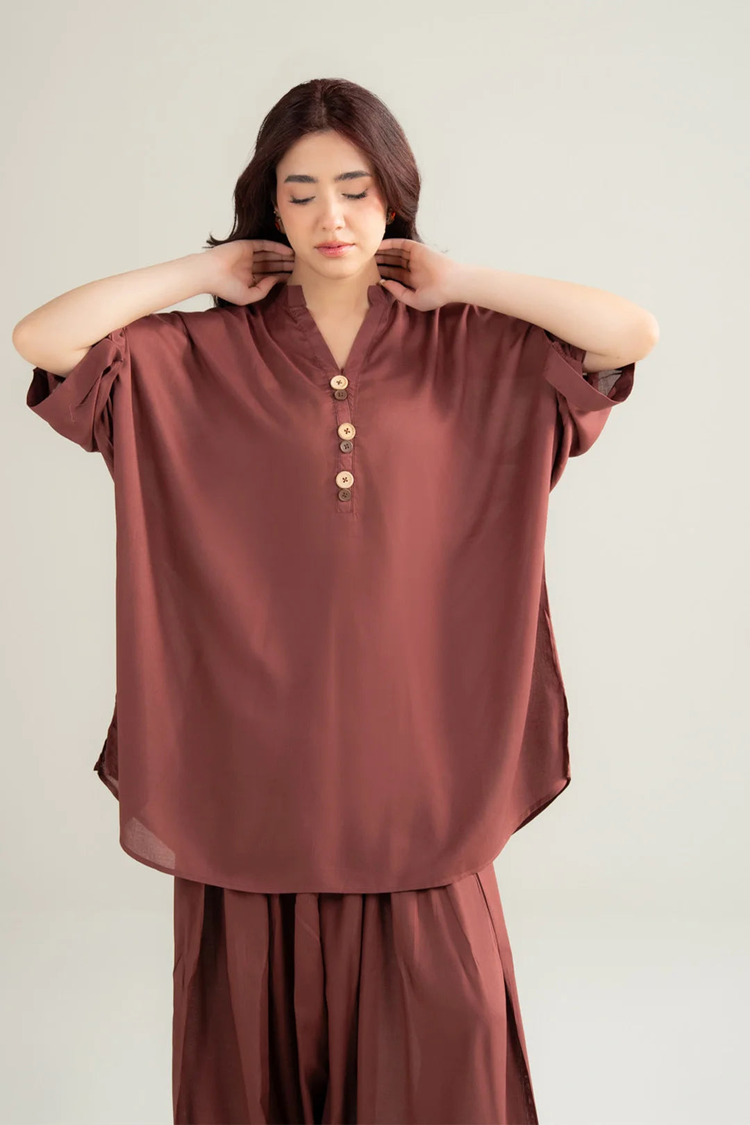 2 PIece Linen Solid Suit Pret SS - 26