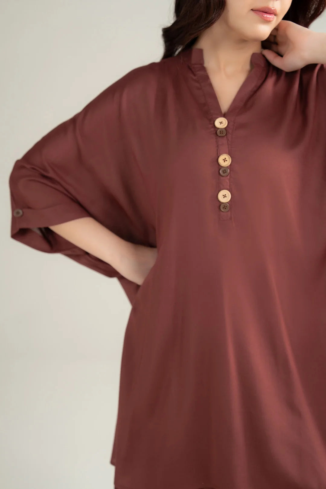 2 PIece Linen Solid Suit Pret SS - 26