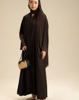 Dark brown embellished abaya for women – elegant modest wear, Beyond East Pakistan